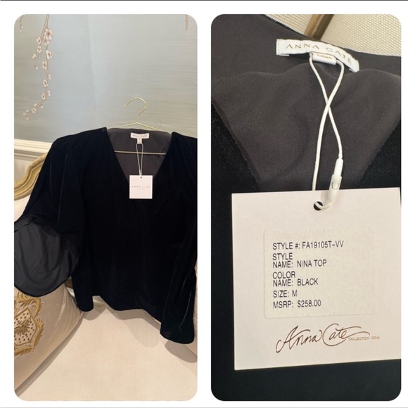 Anna Cate Black Velvet Nina Top - Picture 1 of 1